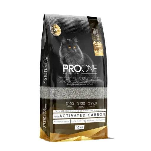 ProOne Hypoallergenic Aktif Karbonlu İnce Taneli Sodyum Bentonit Kedi Kumu0