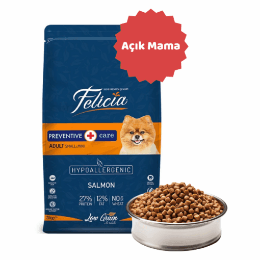 Felicia Düşük Tahıllı Hipoalerjenik Somonlu Küçük Irk Yetişkin Açık Köpek Maması0