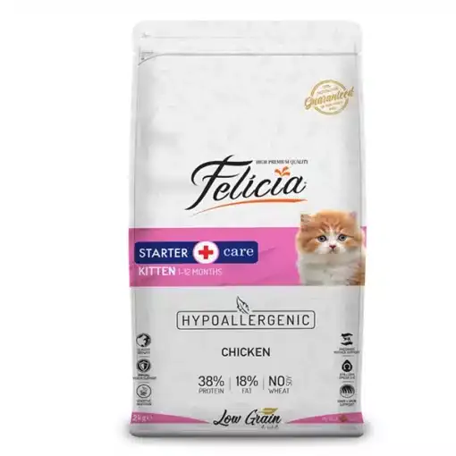Felicia Hypoallergenic Tavuklu Düşük Tahıllı Yavru Kedi Maması 12 Kg