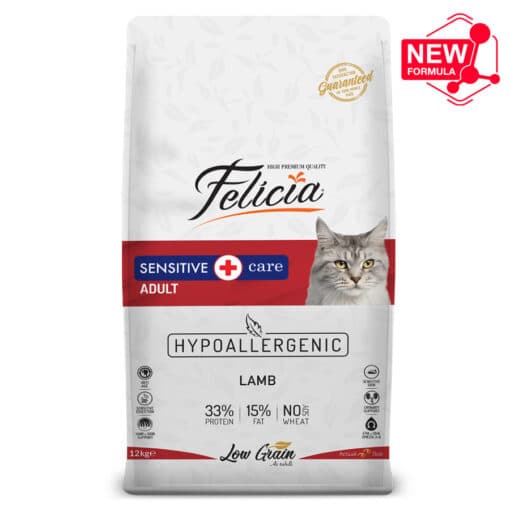 Felicia Düşük Tahıllı HypoAllergenic Kuzu Etli Yetişkin Kedi Maması 12 kg