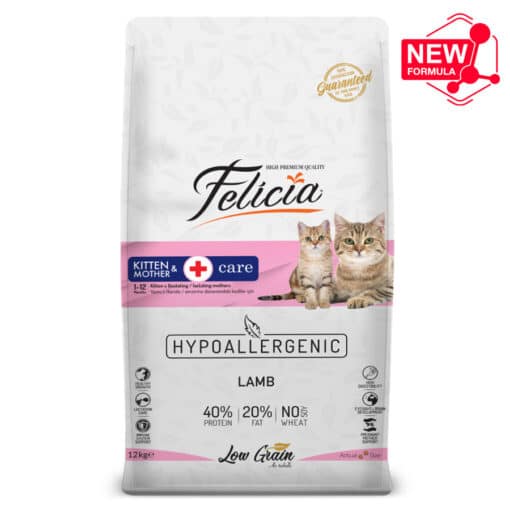 Felicia HypoAllergenic Kuzulu Az Tahıllı Anne Ve Yavru Kedi Maması 12 Kg